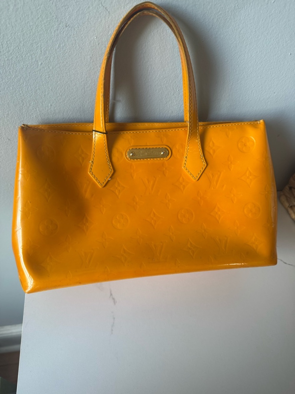 Louis Vuitton Vernis Patent yellow Tote